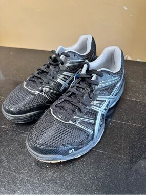 Asics Black and Silver Athletic Sneakers